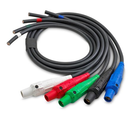 TRYSTAR EISL Cable Size #2 Black 5-Wire Banded Set 5 FT Female / Bare Black, Red, Blue, White, Green Camloks TSSLBD02BK5-F-B
